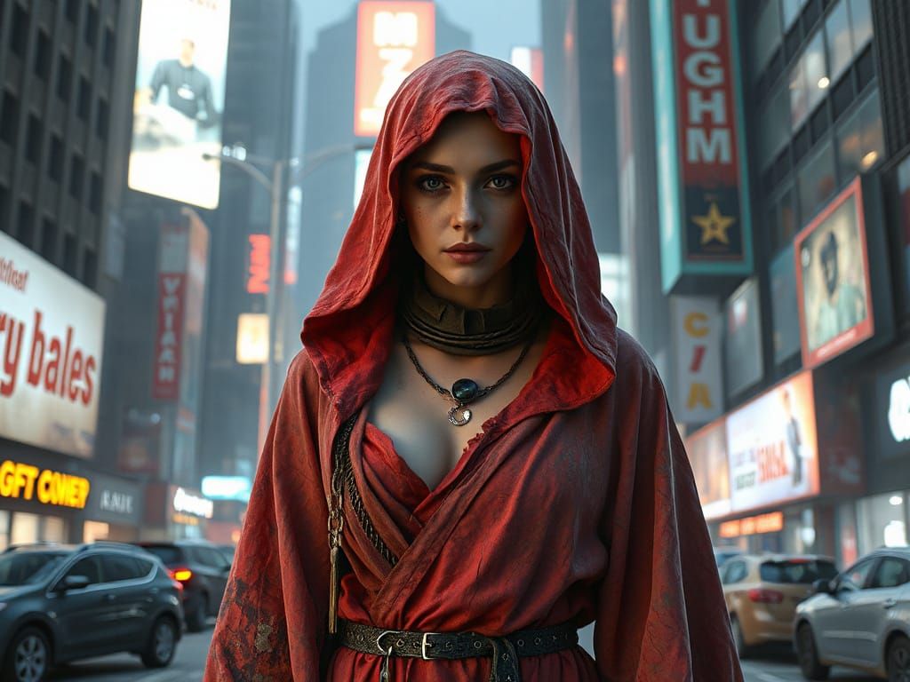 Cyberpunk Goddess in a Xenon Gas Lit Dystopia