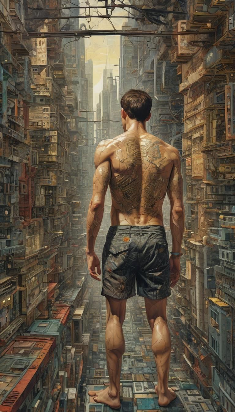 Circuit Board City: A Cubist Art Deco Vision