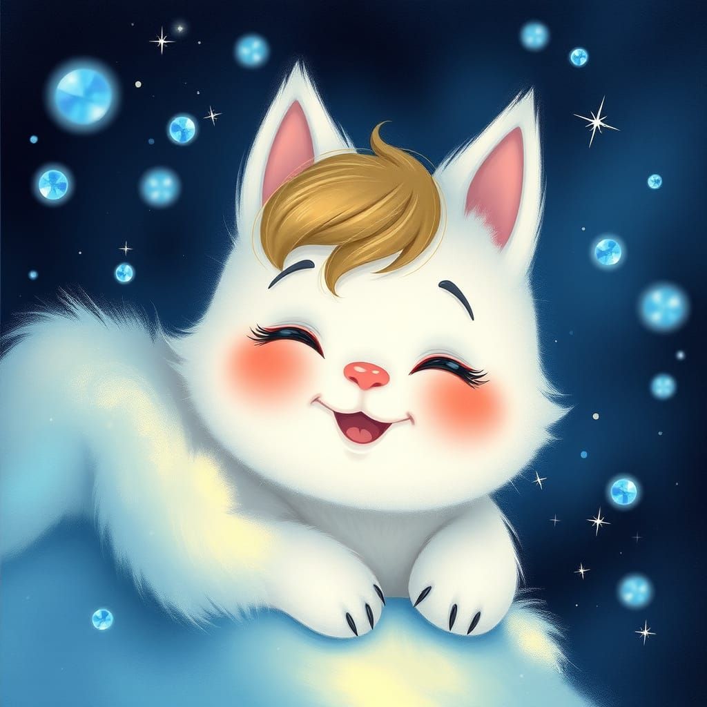 Sapphire-Colored Creature with Charming Smile