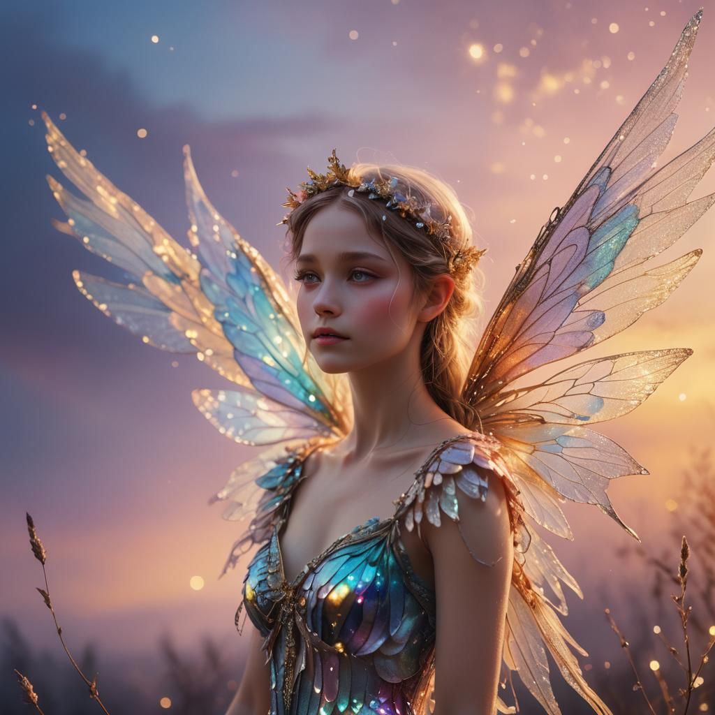 Ethereal Fairy at the Edge of the Sky