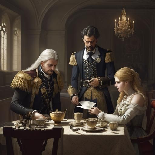 Imprisoned Royals: Baroque Oil Painting of French Revolution