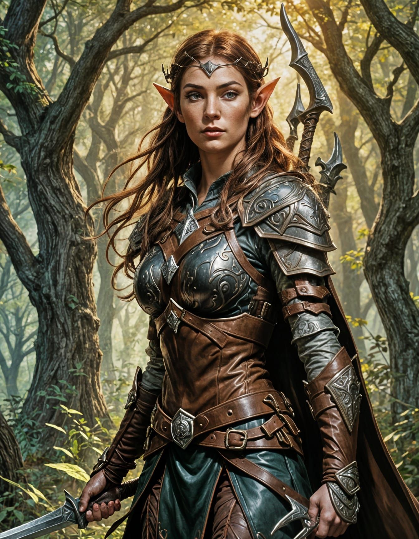 Elven Druid Ready for Battle