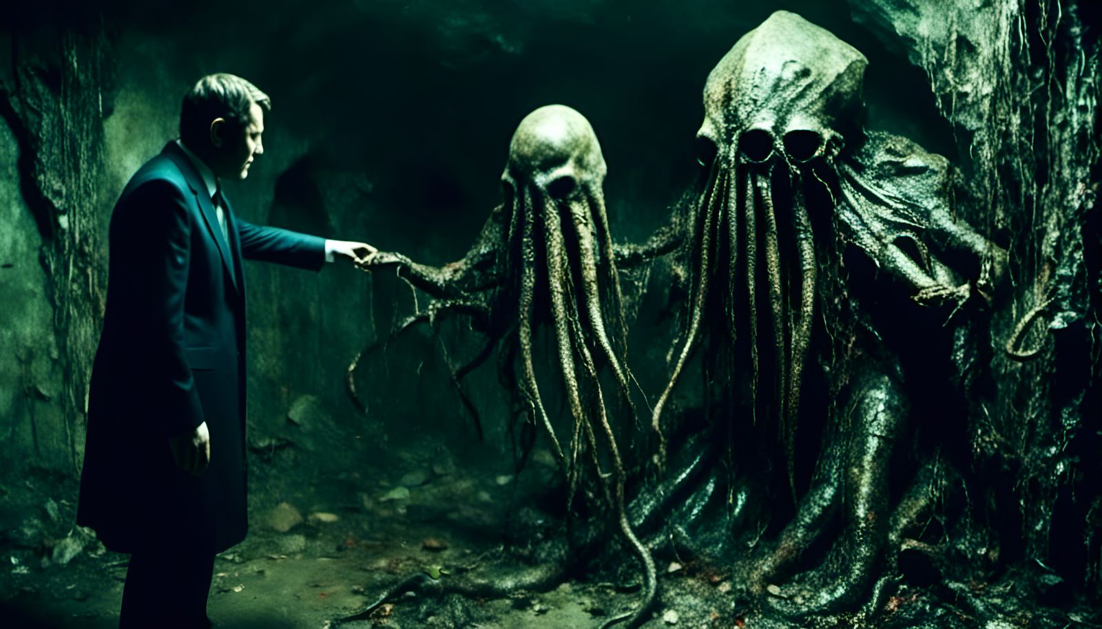 Cthulhu's blessing in a hidden cultist cave