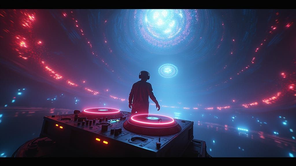 DJ Ascends from Abyss in Biomechanical Nightclub