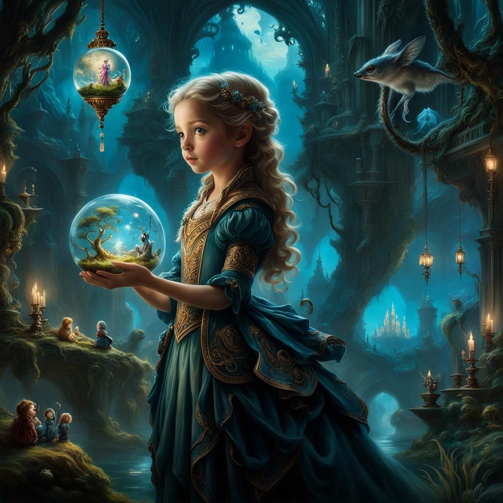 Miniature Utopian World in Girl's Hands