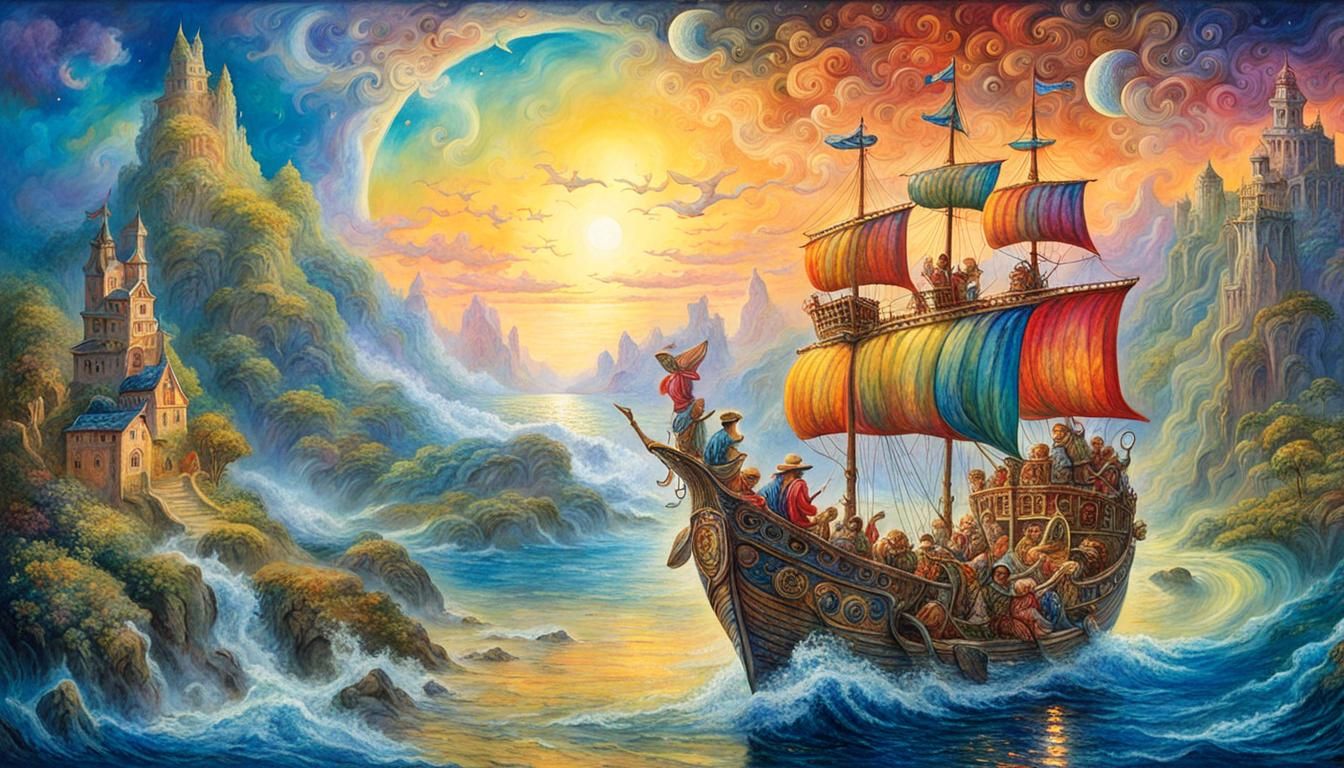 Fantastical Ship of Fools, Visionary Art Style