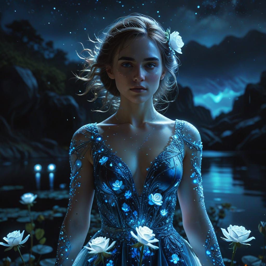 Serene Hermione in Neon Dreamscapes