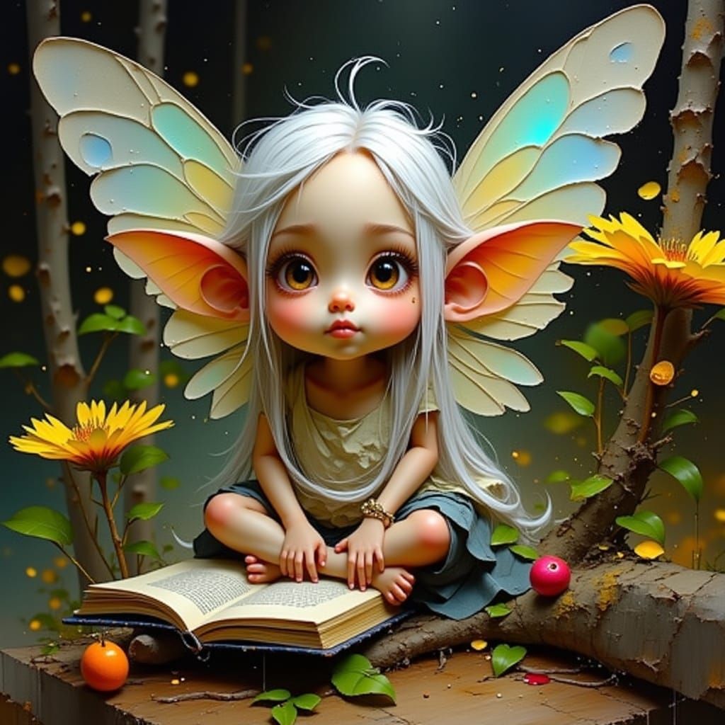 Regal Fae Fairy in Whimsical Klimt-Inspired Style