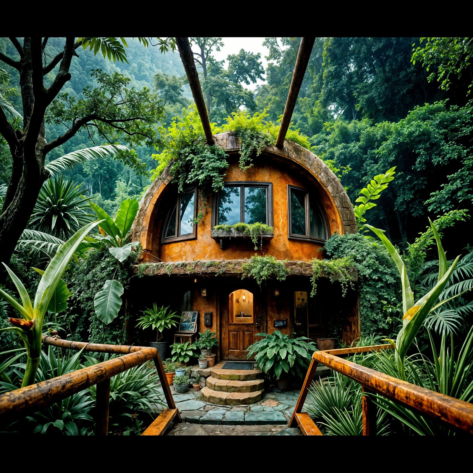 Solar-Punk Oasis in Pristine Wilderness