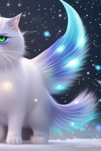 Crystalline Cat with Glowing Core: Fantasy Concept Art