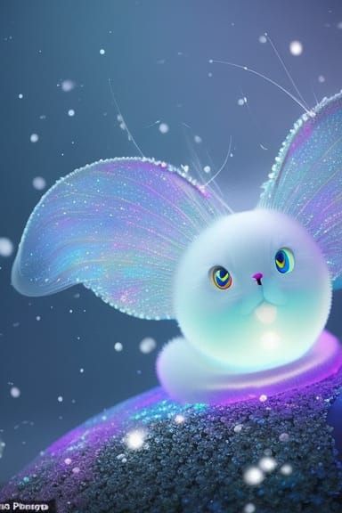 Crystalline Cat with Glowing Core in Fantasy Style