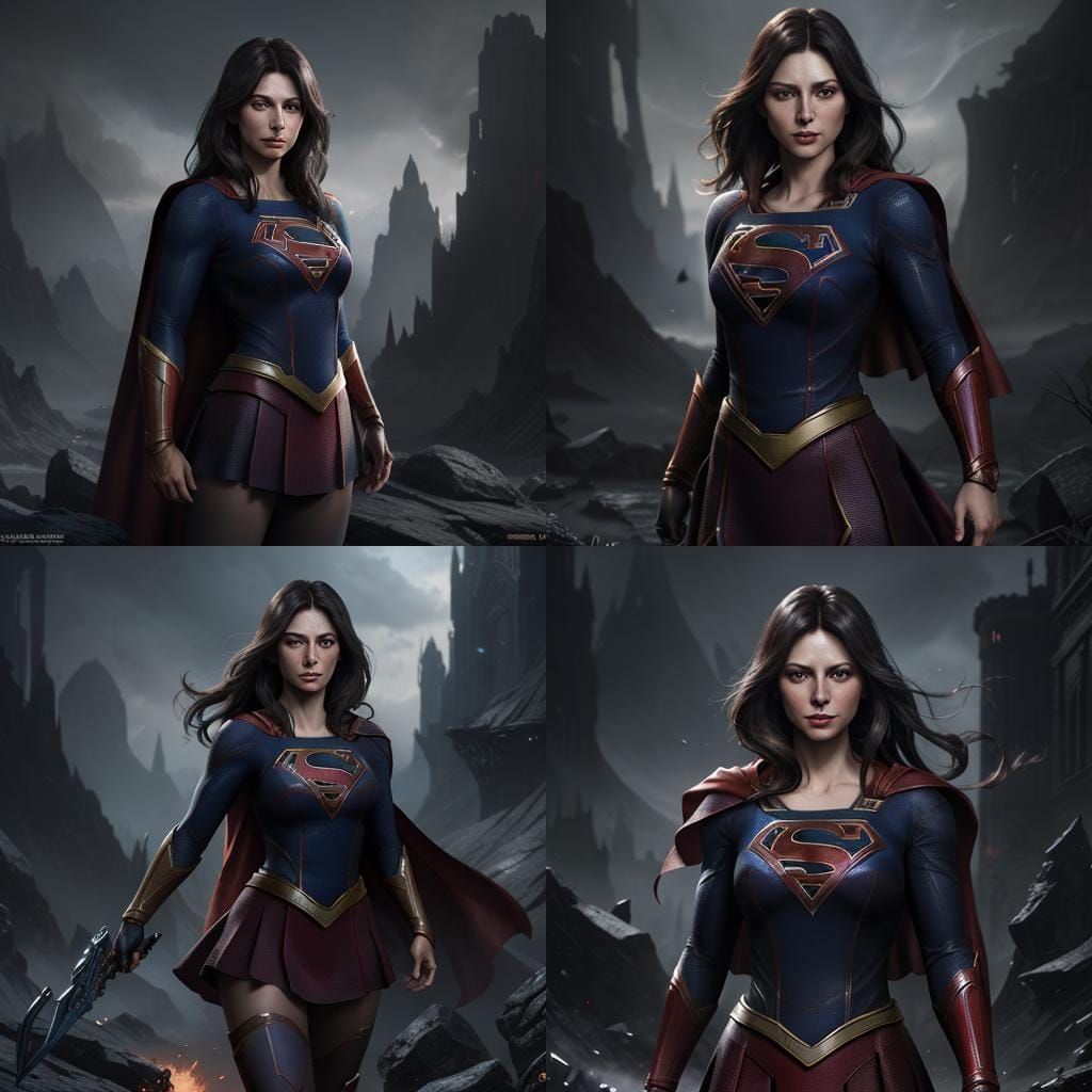 Dark-Haired Supergirl Concept Art in 8k