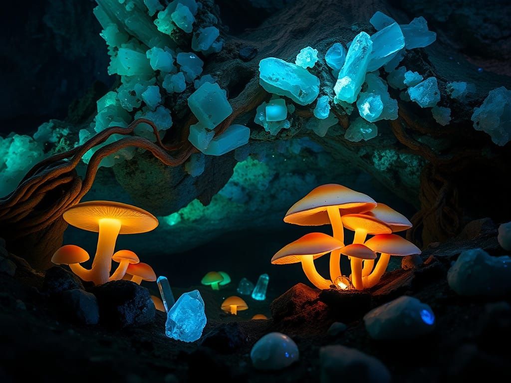 Bioluminescent Dreamscapes in Vibrant Cyberpunk Style