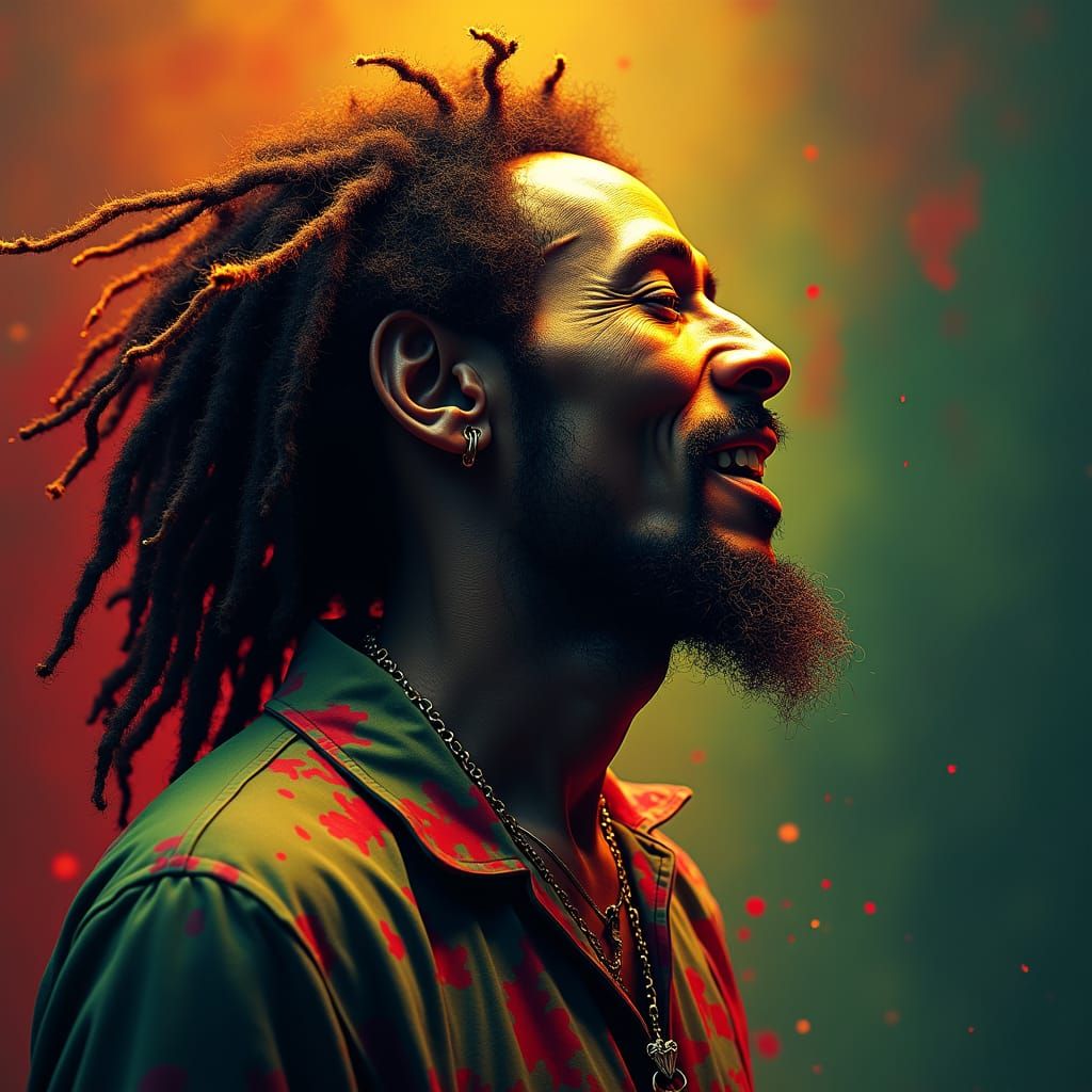 Reggae Icon Portrait in Art Nouveau Style