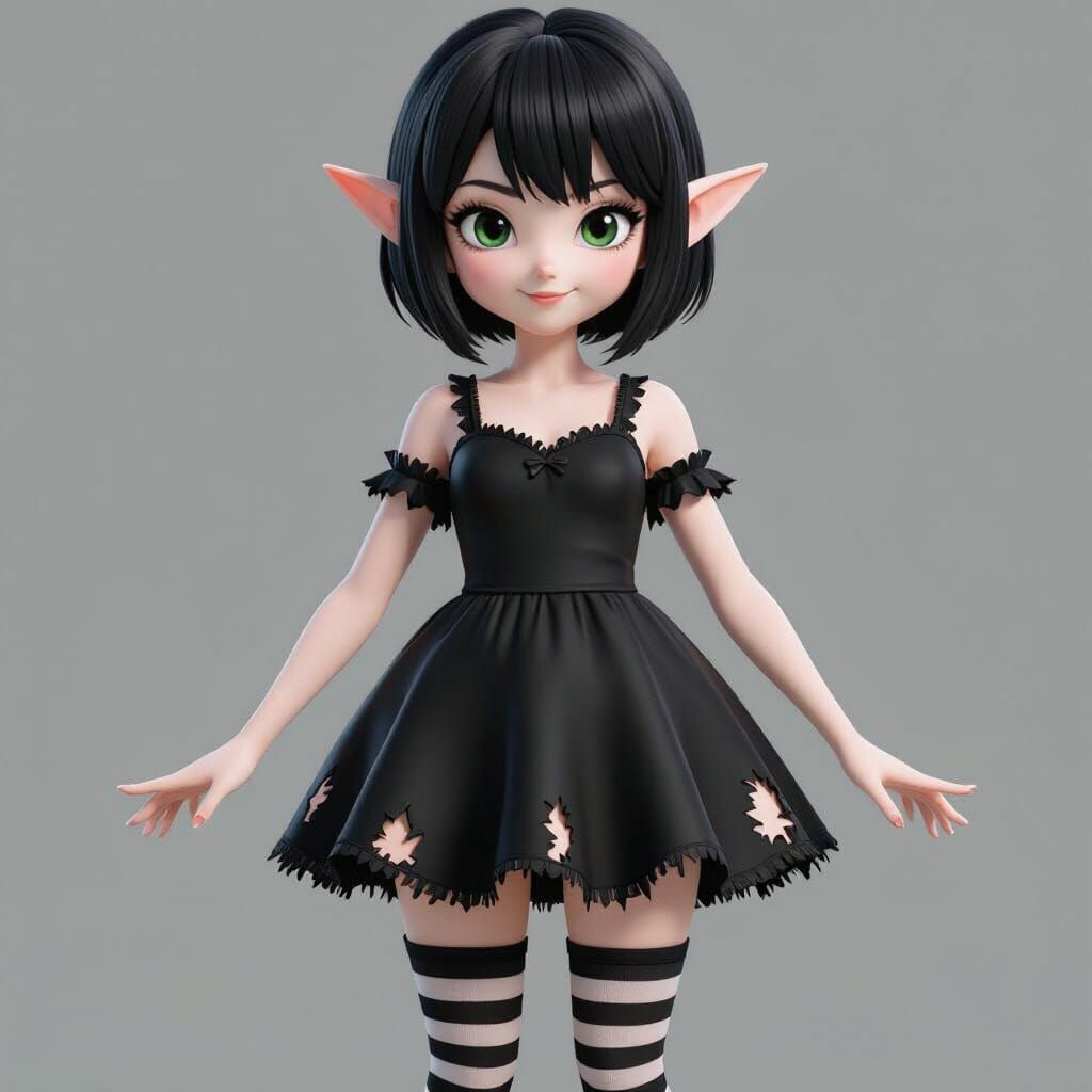 Elf Girl Dressed As Mavis In Detailed 3D Anime Style