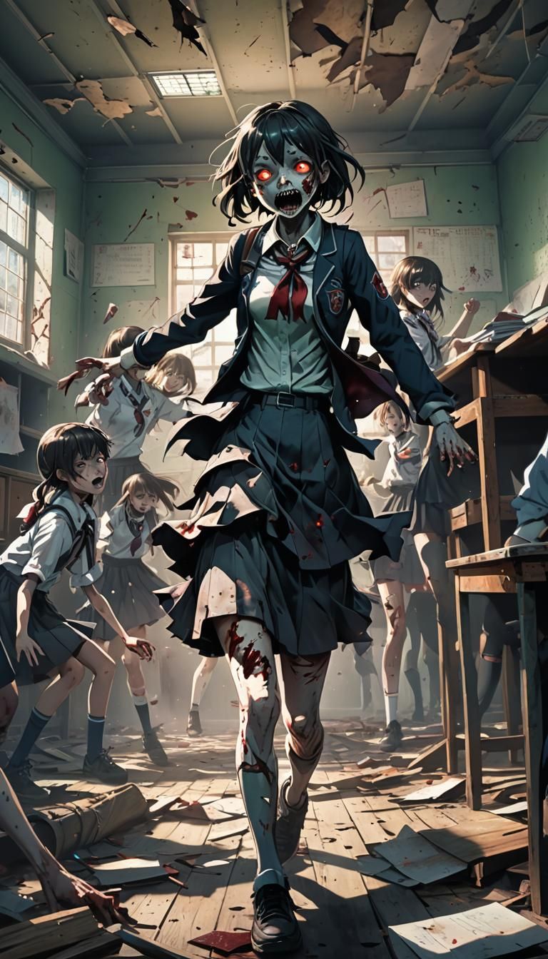 Zombie Schoolgirl Attack: Dark Anime Horror
