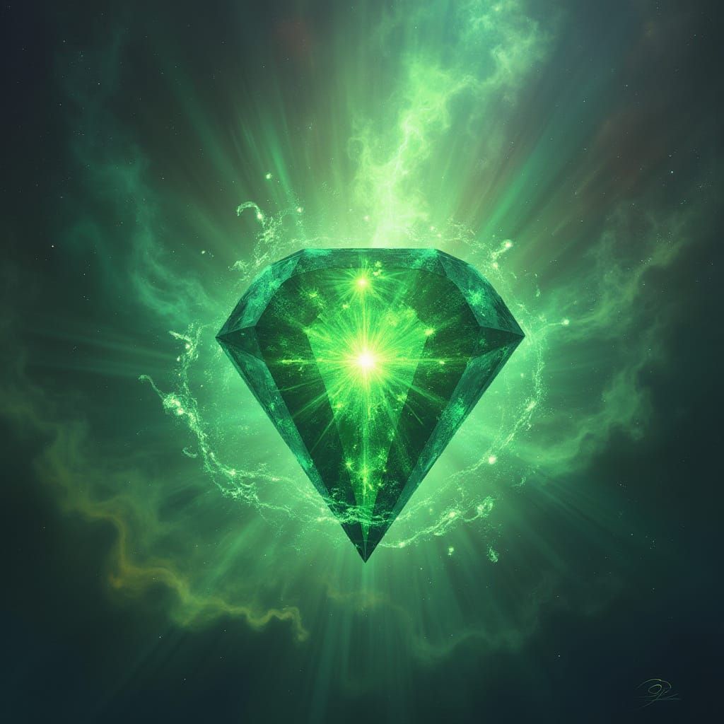 Glowing Chaos Emeralds in Cosmic Vortex