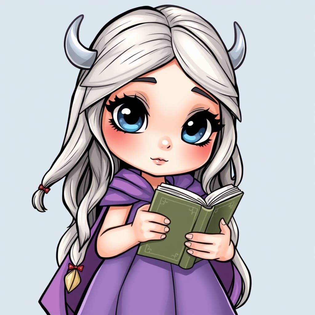 Whimsical Norse Goddess of Wisdom in Retro Comic Style