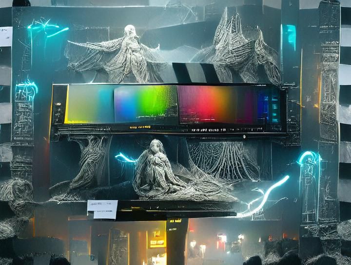 Neon Concept Art in Gustave Doré Style