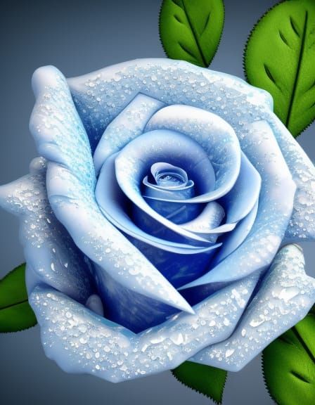 Crystallized Rose in Surrealist Style