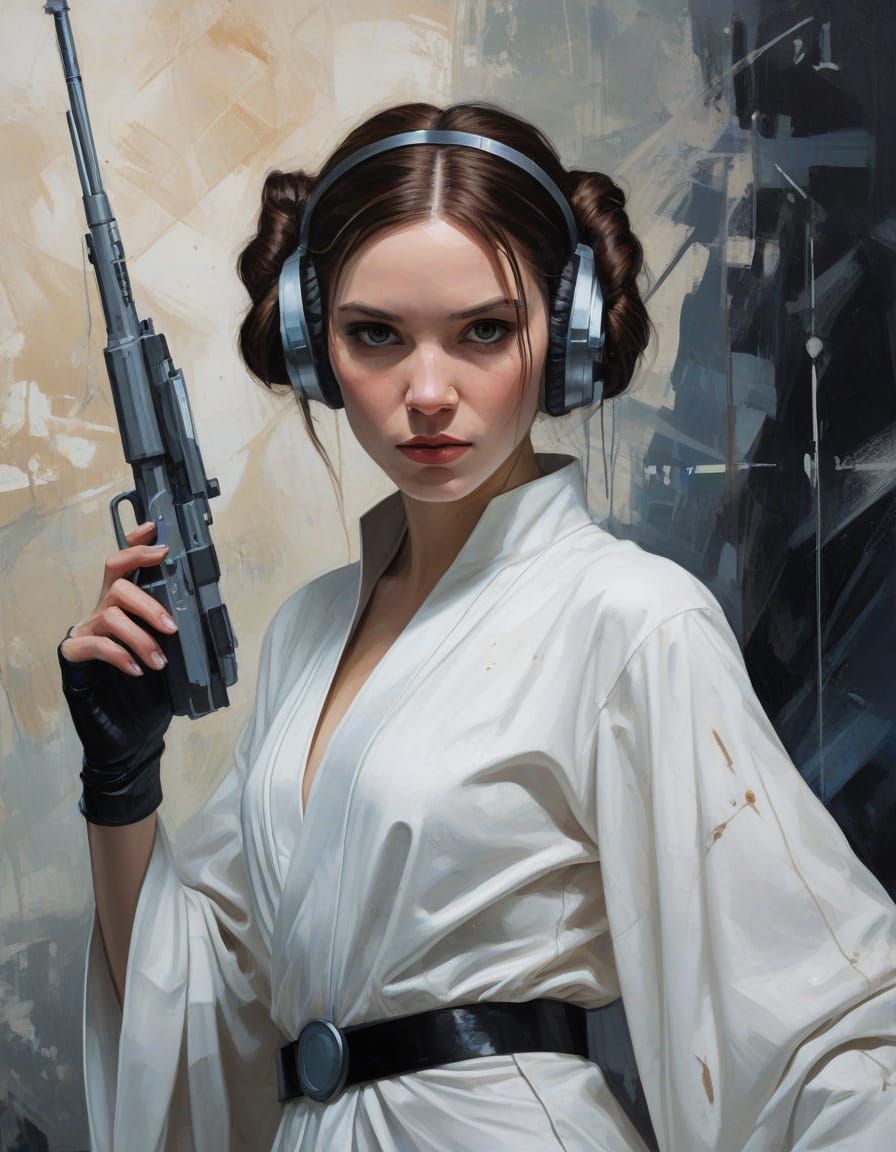 Spider-Gwen as Princess Leia in Sci-Fi Acrylic