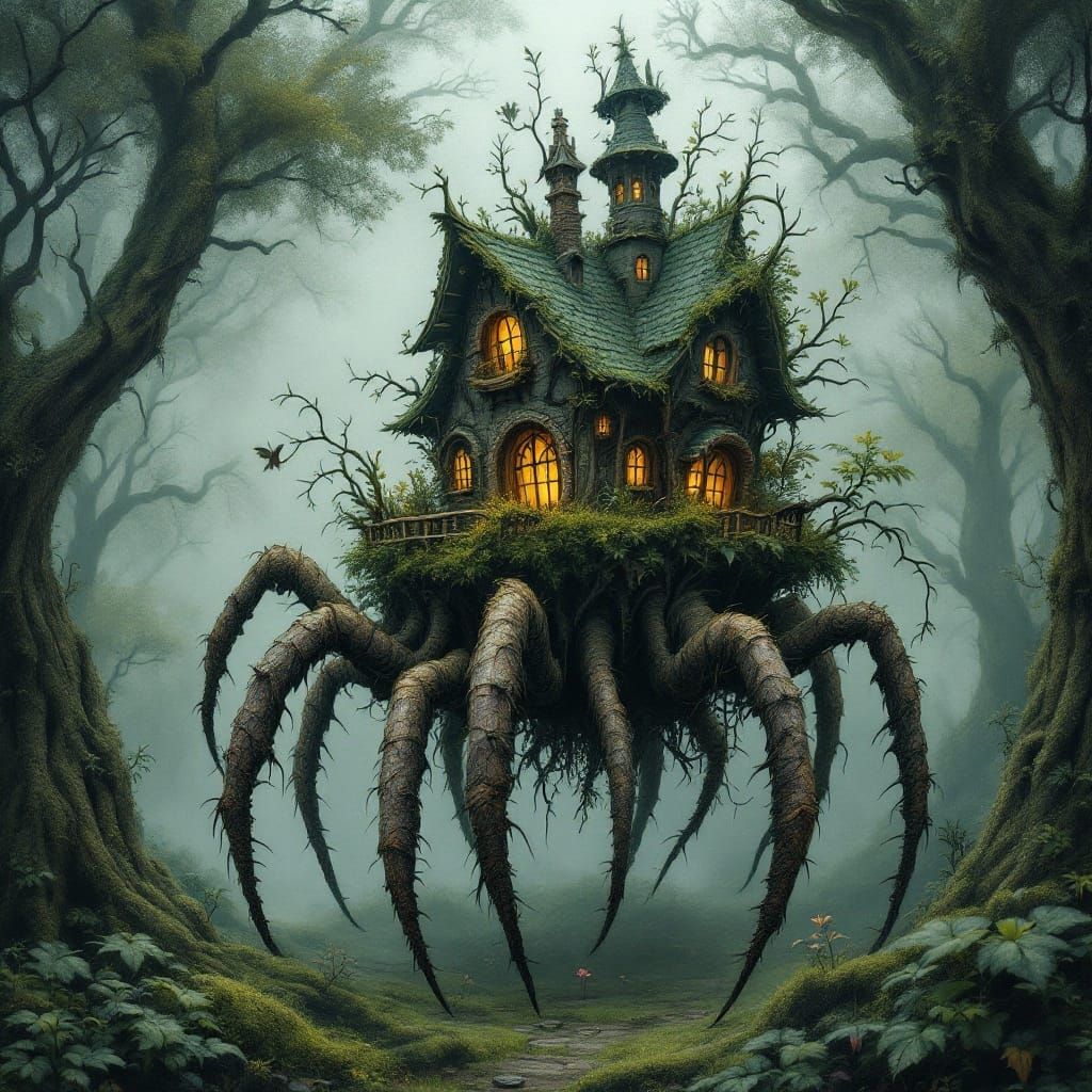 Mystical Witch's Cottage on Spider Legs