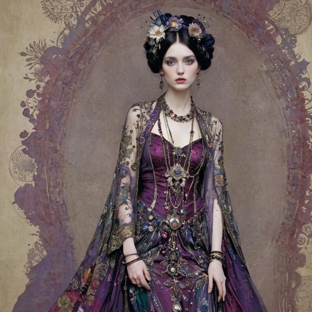 Courtesan in Art Nouveau Style