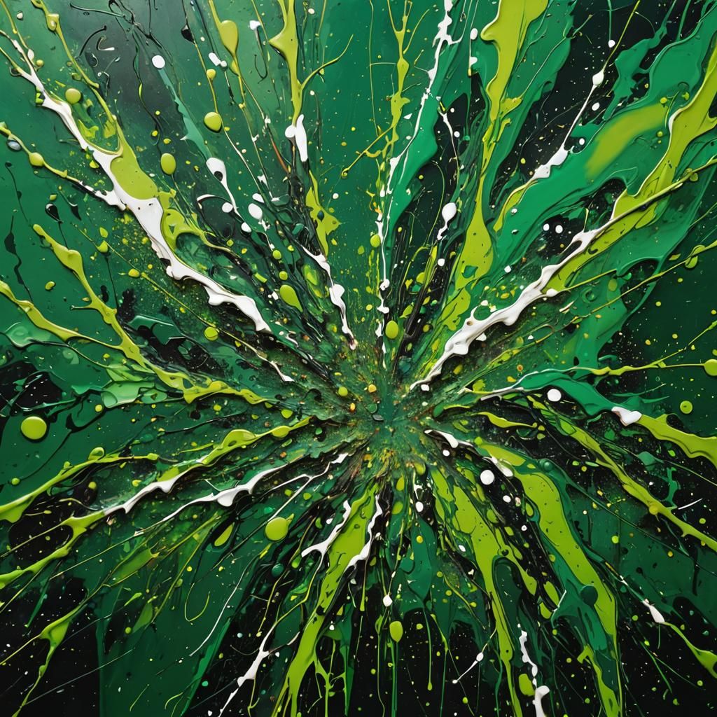 Abstract Green Masterpiece in Studio Setting