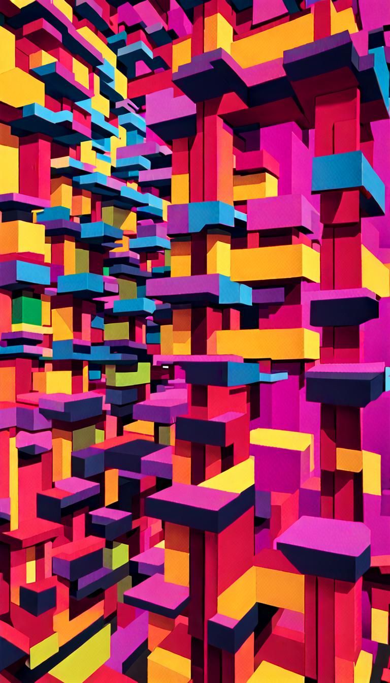 Psychedelic 3D Self-Perception in Maximalist Poster Art