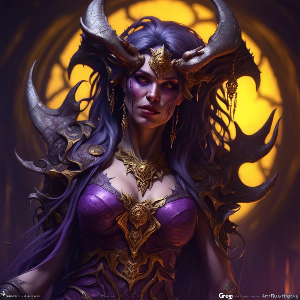 Hyperdetailed Female Demon in Dark Fantasy Style