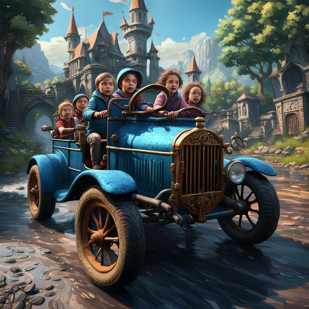Children Learning to Ride Bicycles: Matte Painting