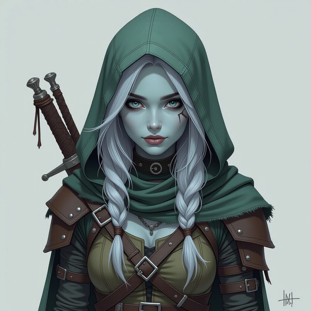 Darakhul Halfling Assassin in Illustrative Style