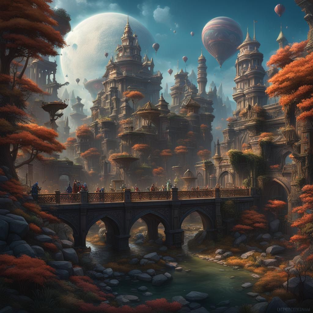 Fantastical Matte Painting in Deep Color