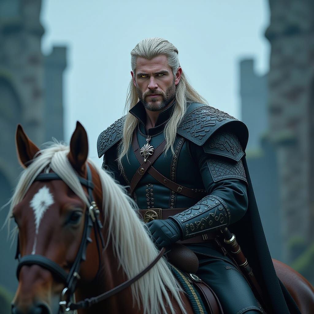 Geralt of Rivia Rides Through Kaer Morhen
