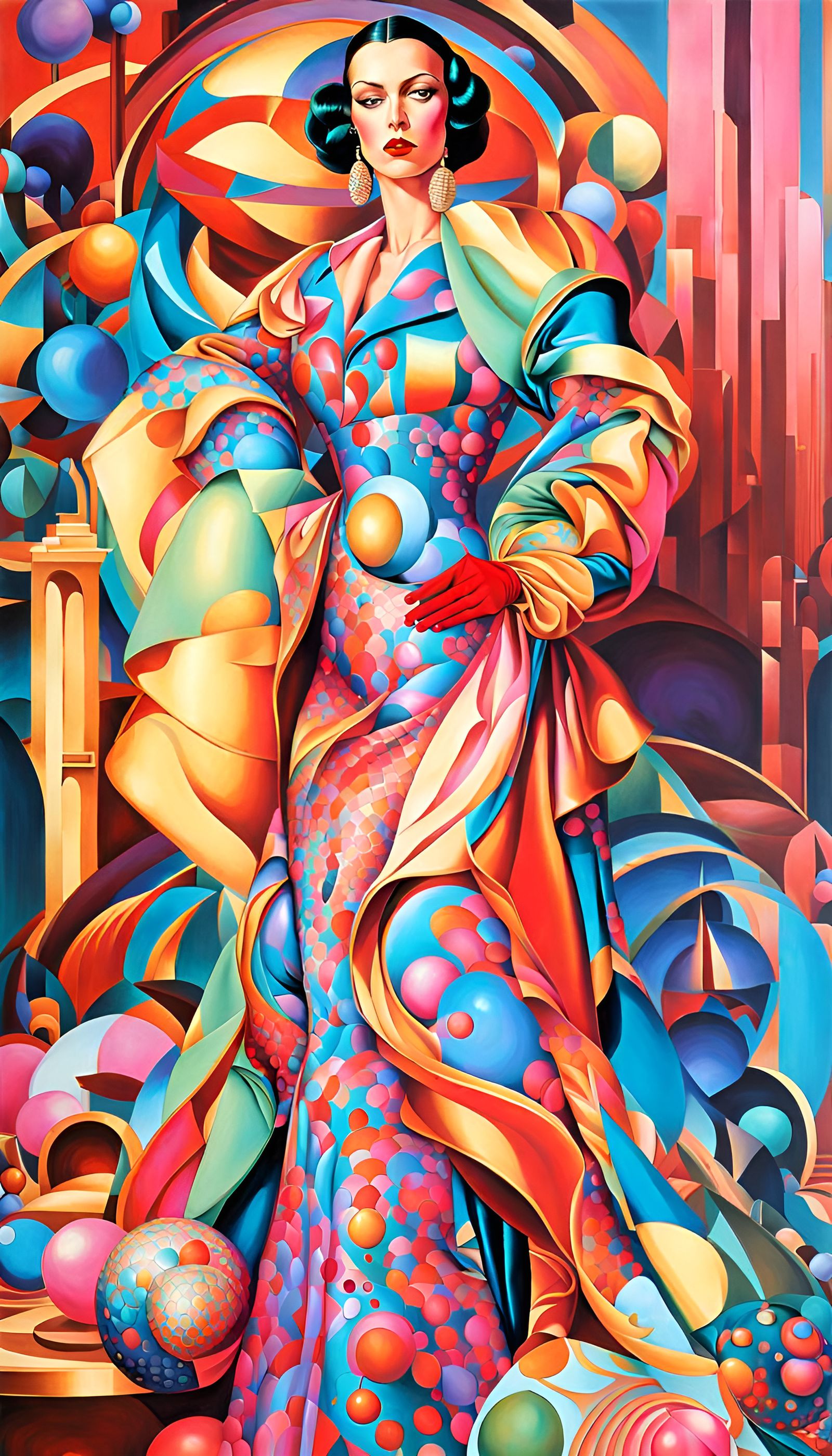 Cyberpunk Aristocrat in Style of Tamara de Lempicka