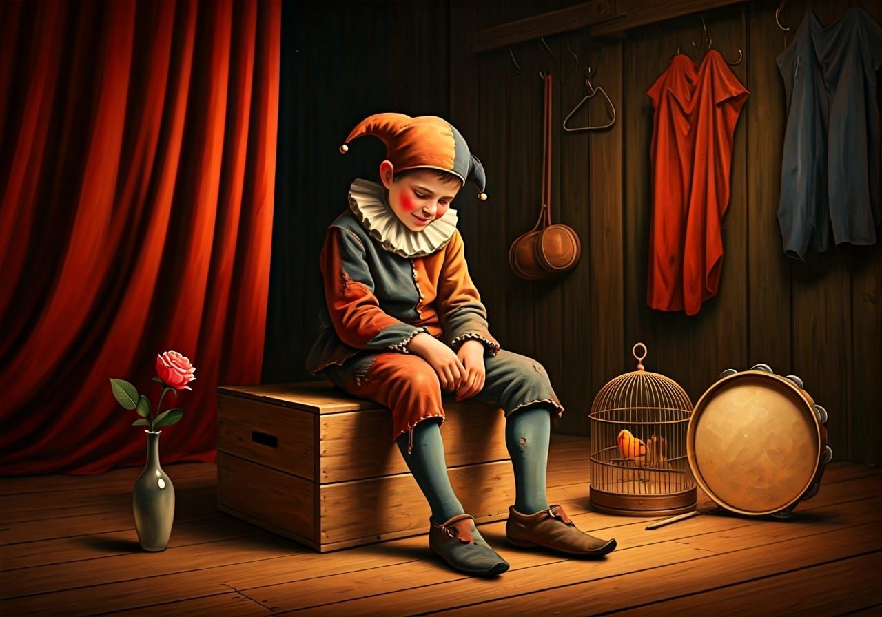 Child Actor Backstage: A Post-Impressionist Painting