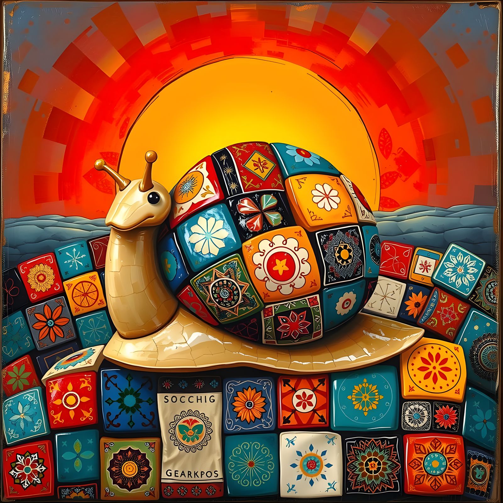 Quilted Ceramic Snail