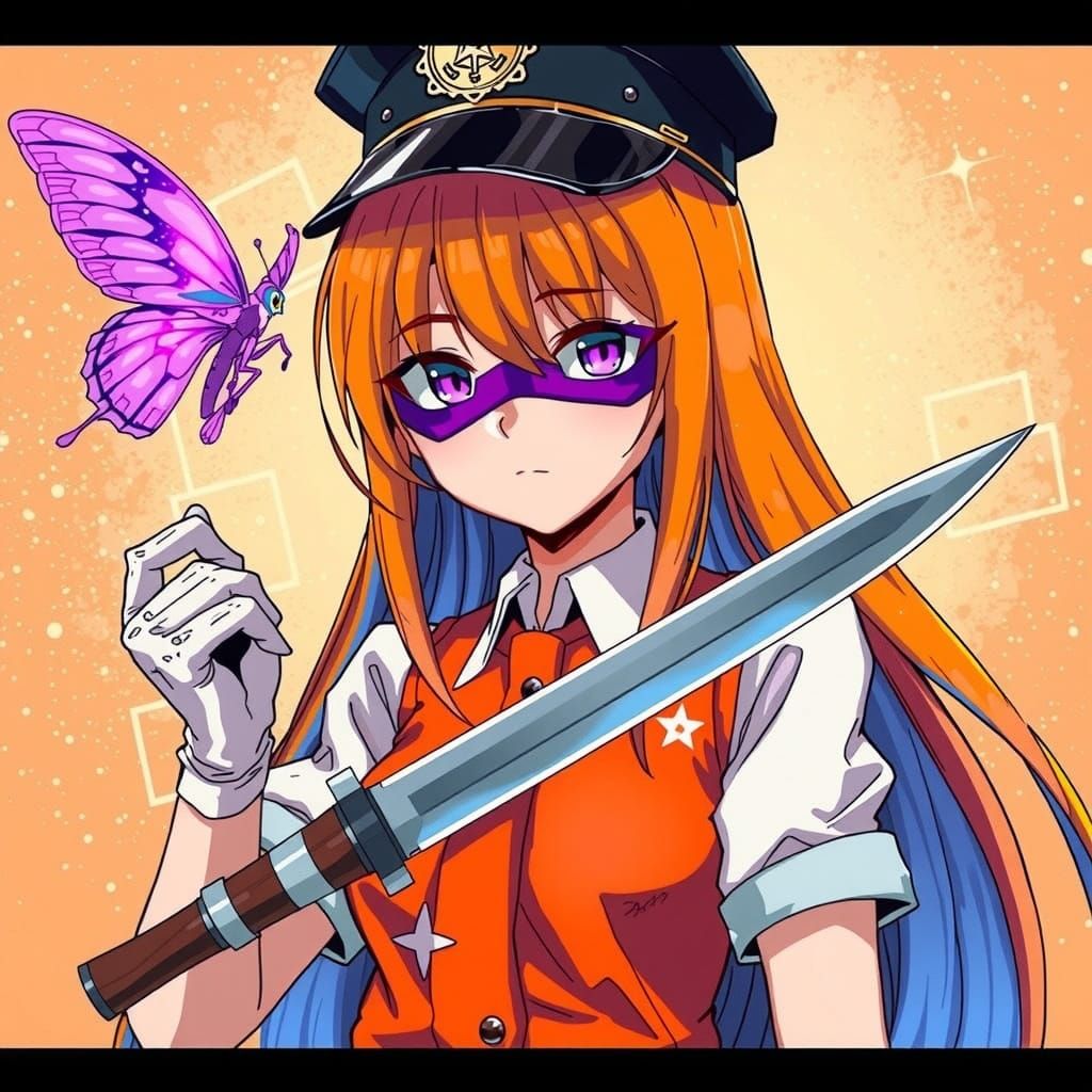Anime-Inspired Girl Controlled by a Majestic Purple Butterfl...