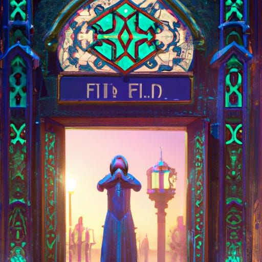 Islamic Friday Prayer Greeting Card in Detailed Matte Style