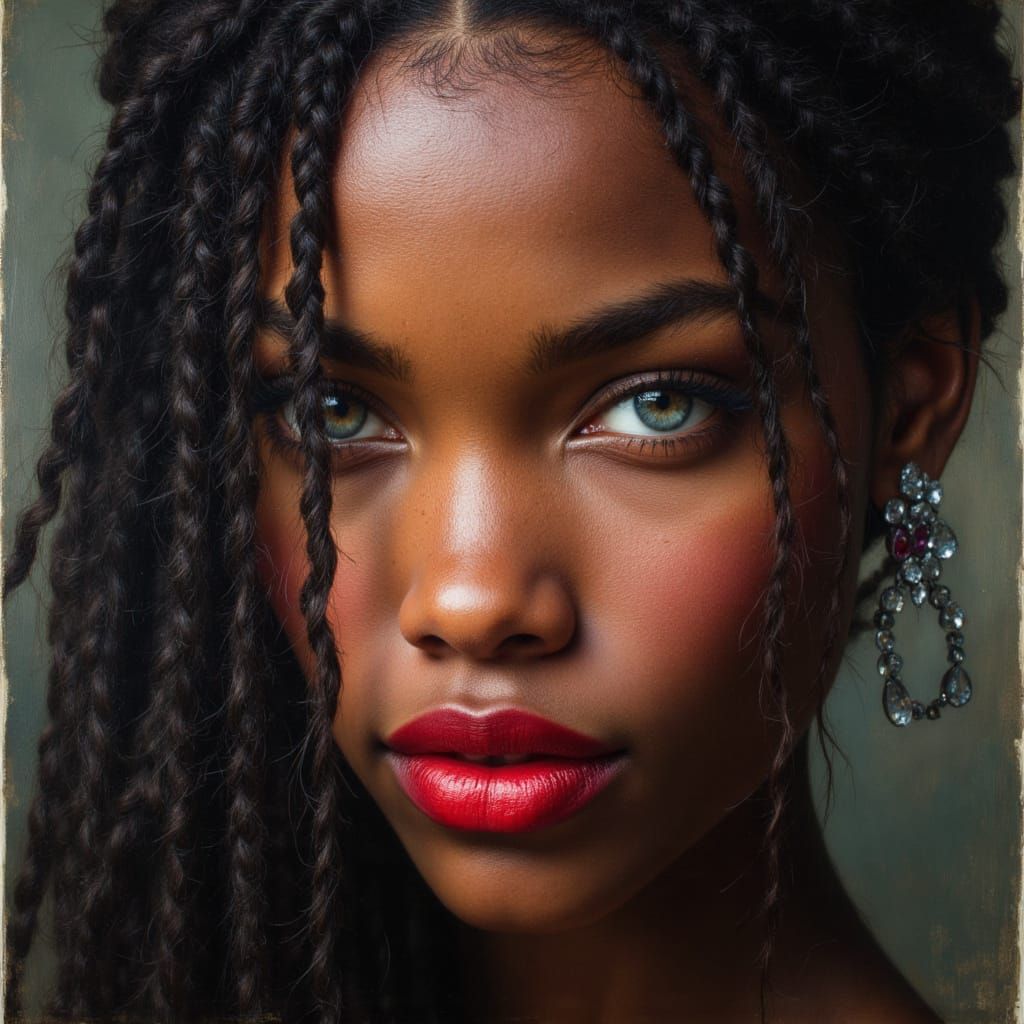 African Goddess Portrait: Realistic Studio Photography