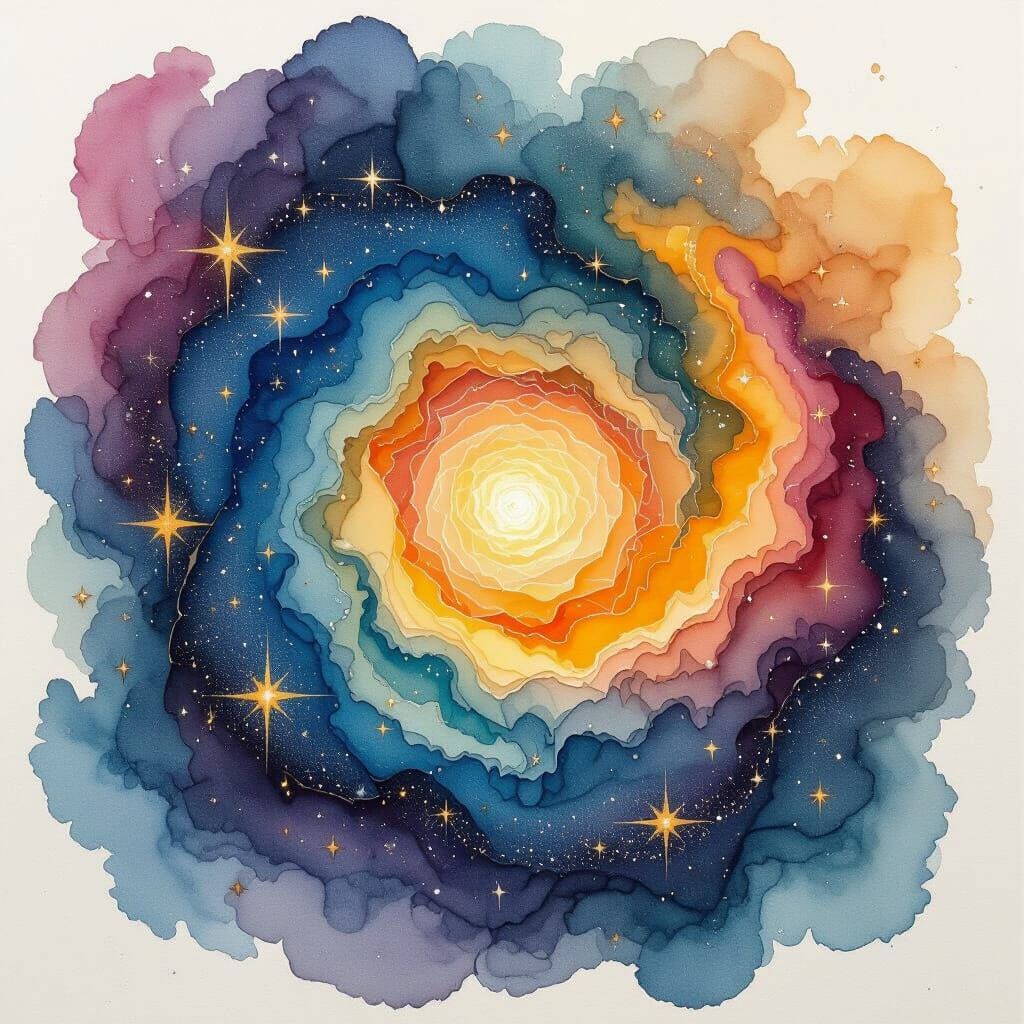 Swirling Starscape in Alcohol Ink Style