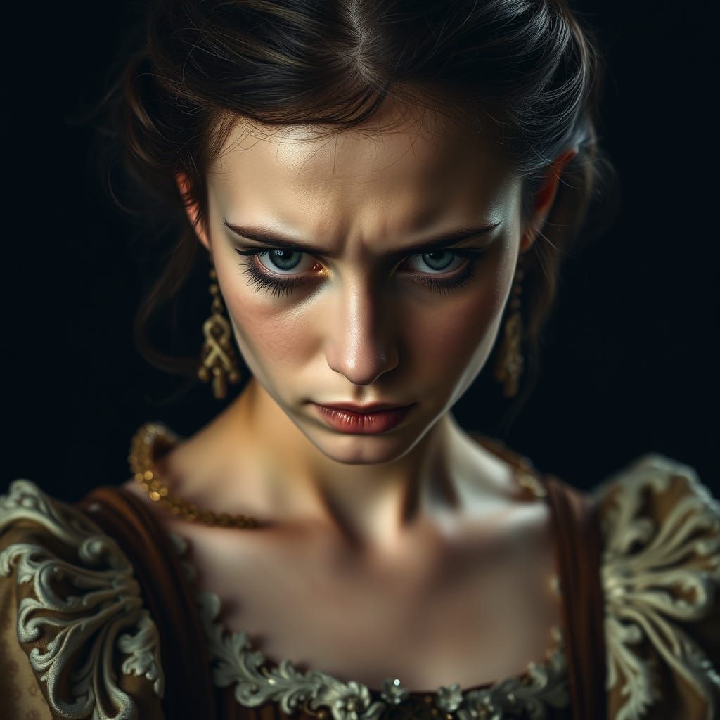 Woman Betrayed in Dramatic Chiaroscuro