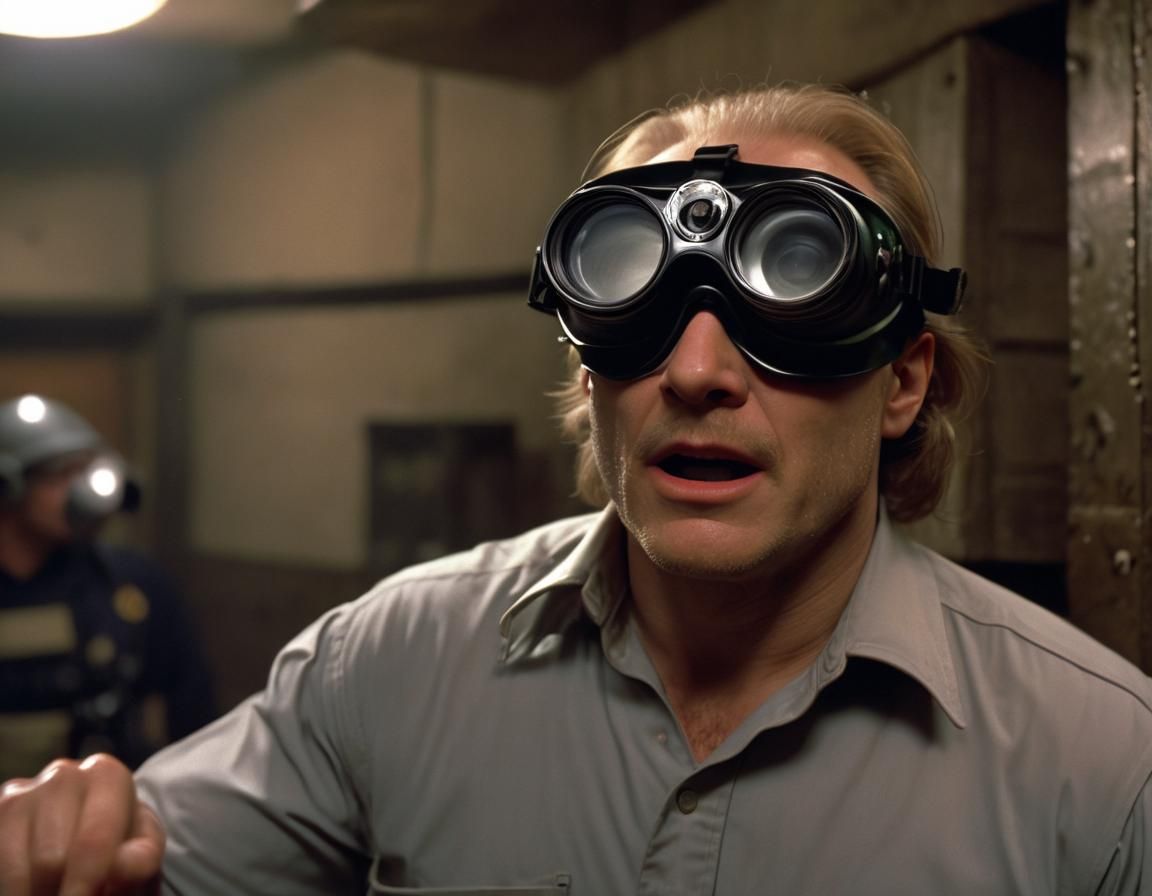 Night Vision Confrontation in Dark Basement