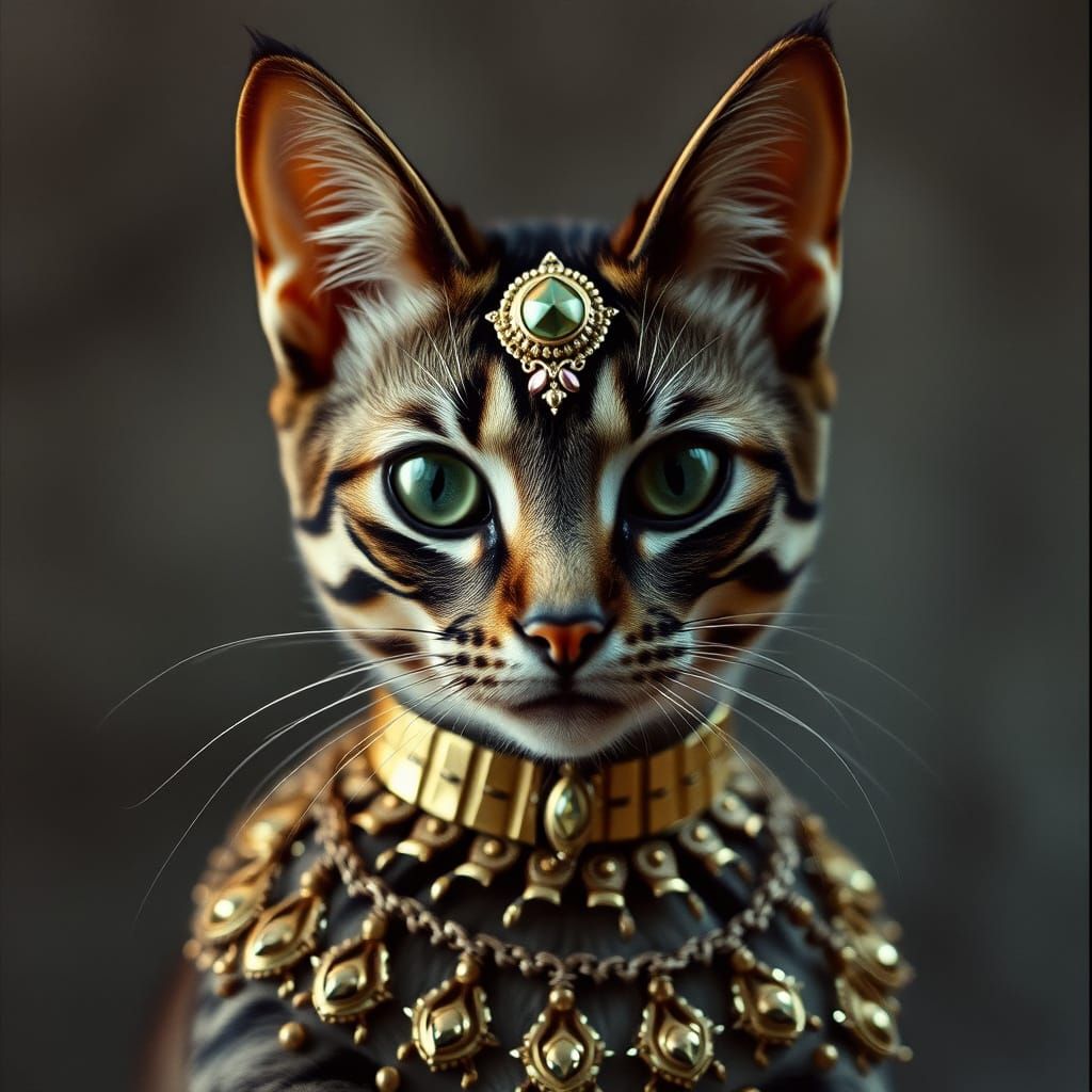 Elegant Bastet: Cat Goddess in Divine Femininity Style