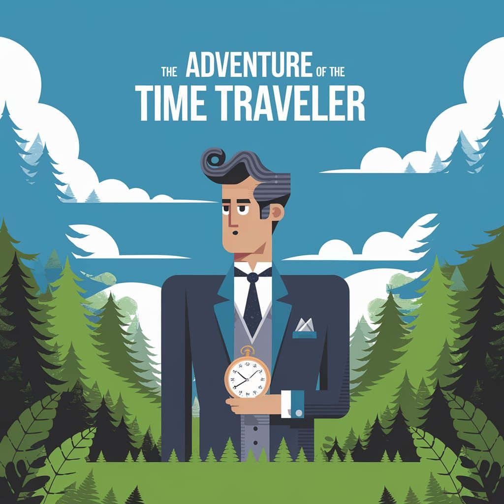 Vintage Time Traveler Embarks on a Lush Journey in a Flat Il...