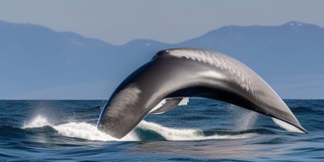 Whales Drifting on Choppy Seas: Digital Matte Illustration