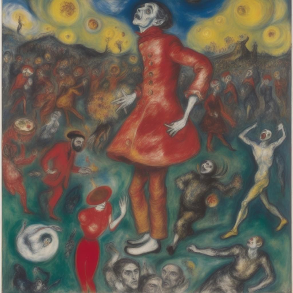 Surreal Hellscape Inspired by Ensor, Greco, Chagall