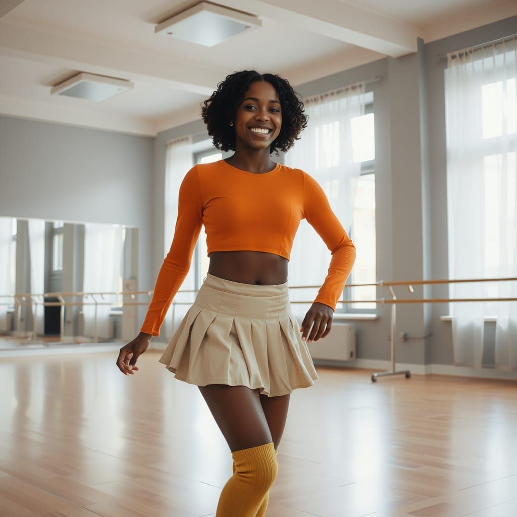 Vibrant Dancer in Bright Studio