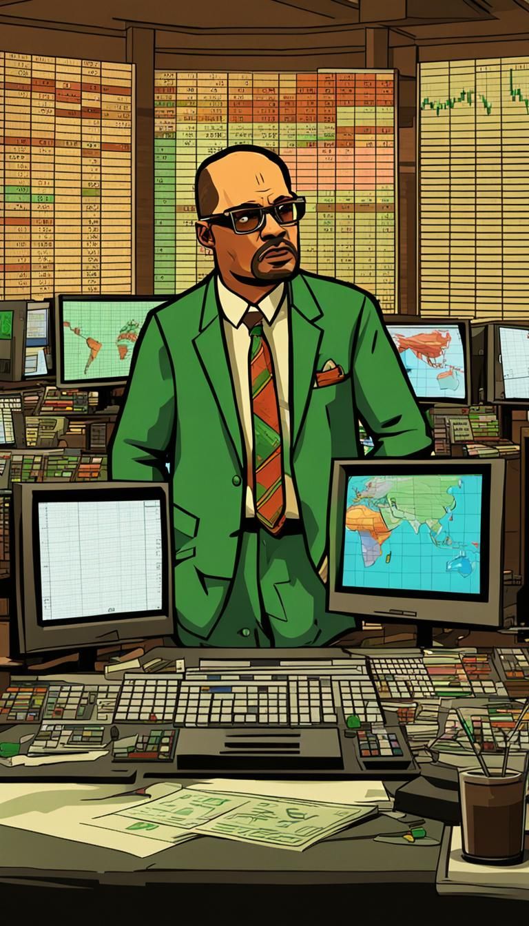 GTA San Andreas Style Melon Headed Stockbroker in a Fast-pac...