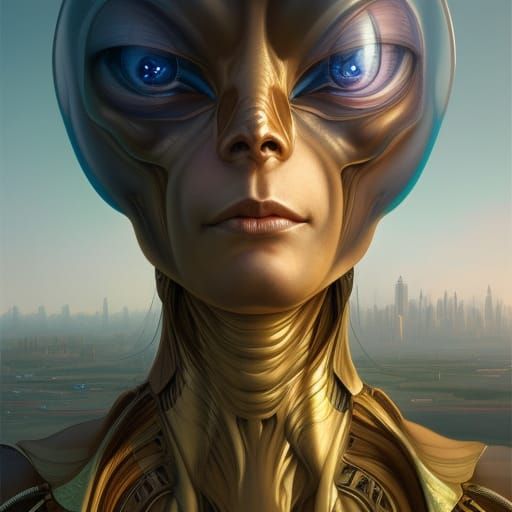 Majestic Alien Humanoid Portrait in Unreal Engine 5